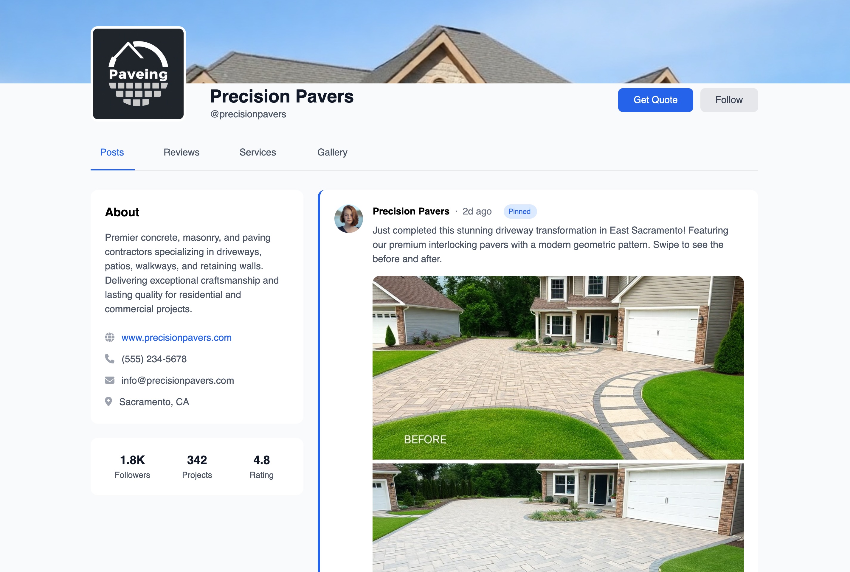 Screenshot of Social Media